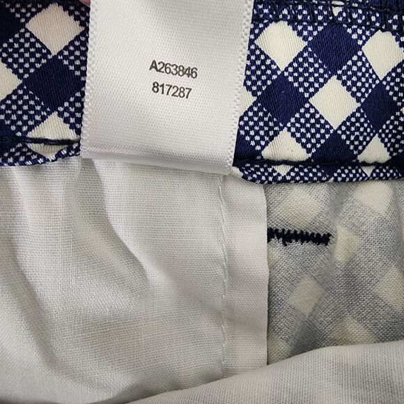 Isaac Mizrahi Live! Ankle Pants Sz 14 Regular Gingham Print Blue Tapered A263846 - Picture 9 of 9